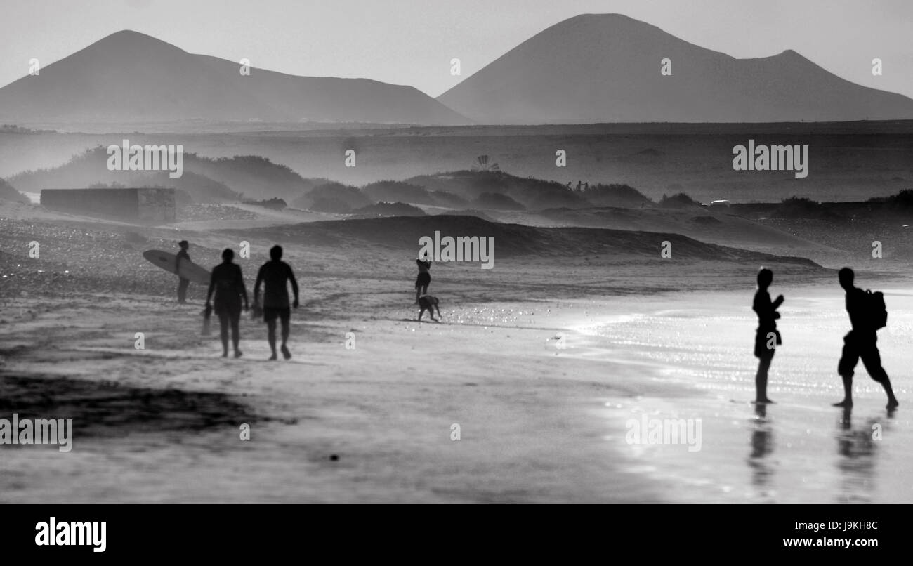 Bellissima spiaggia paesaggio delle isole Canarie Foto Stock