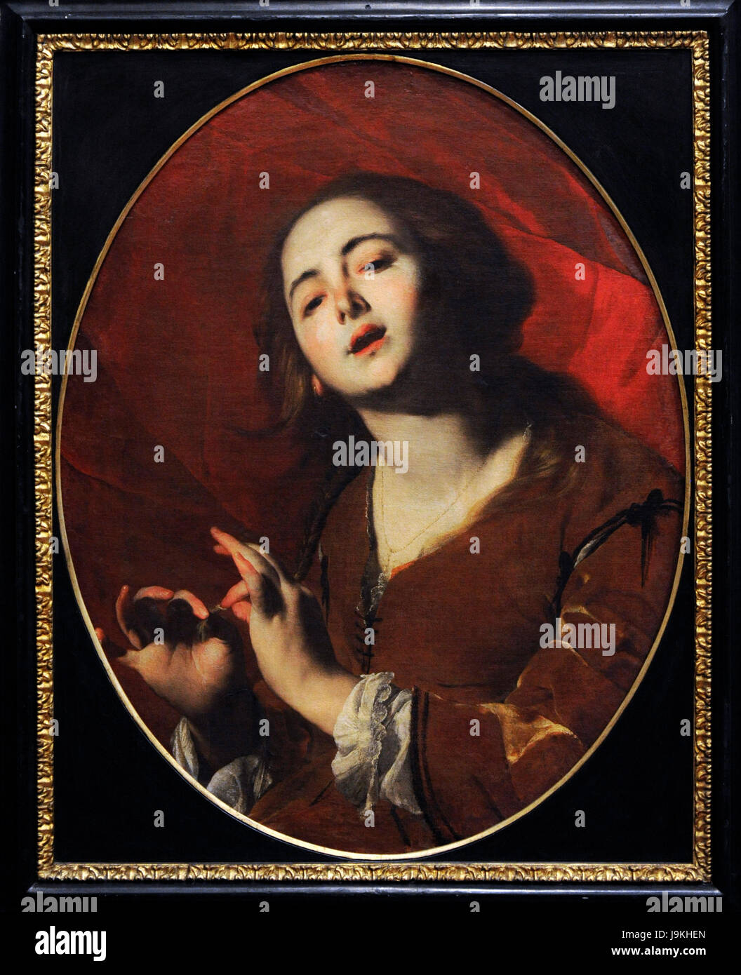 Bernardo Cavallino (1616-1656). Pittore italiano. Il barocco. Il cantante "Cantatrice', 1645-50. Museo Nazionale di Capodimonte. Napoli. L'Italia. Foto Stock