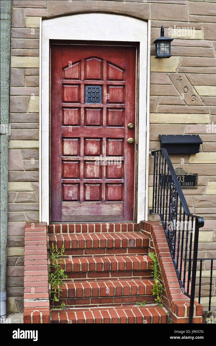Parte anteriore porta chiusa di edificio, Annapolis, Stati Uniti d'America Foto Stock
