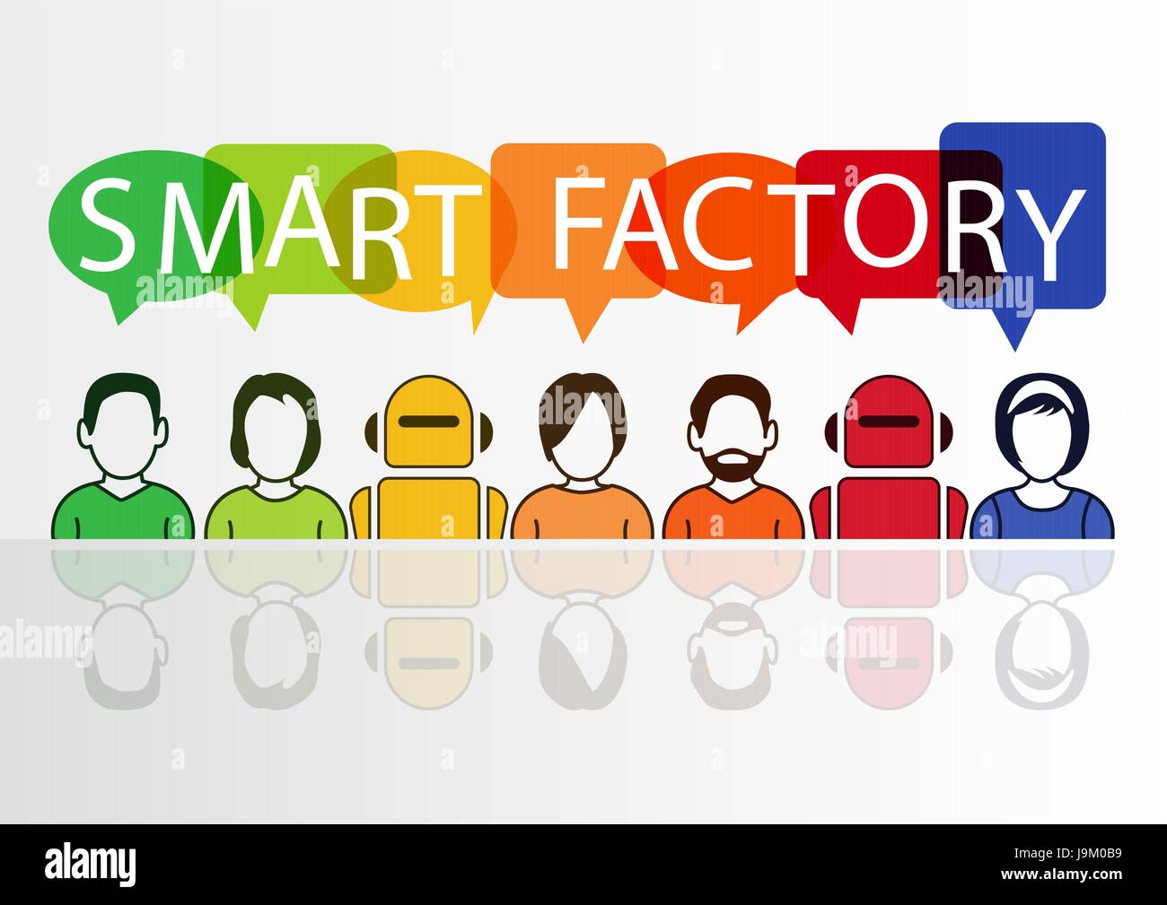 Smart Factory concept come illustrazione vettoriale Illustrazione Vettoriale