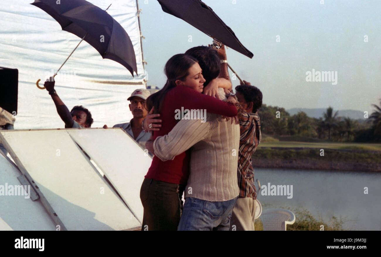 Indian film attore e attrice, Karishma Kapoor e Anil Kapoor, India, Asia, NOMR Foto Stock