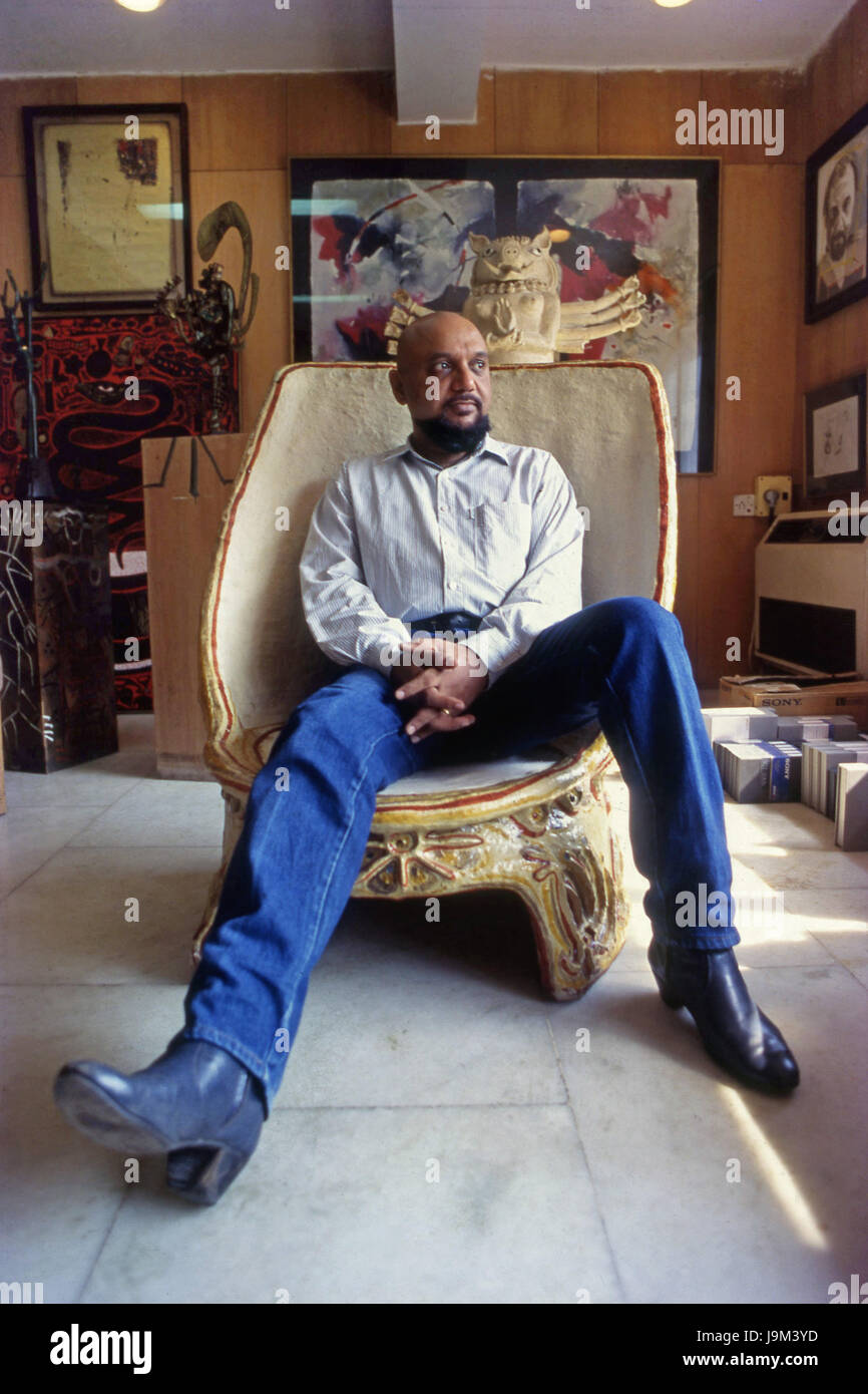 Pritish Nandy, poeta indiano, pittore, giornalista, parlamentare, media, personalità televisiva, attivista animale, creatore di film, TV, streaming di contenuti, India Foto Stock