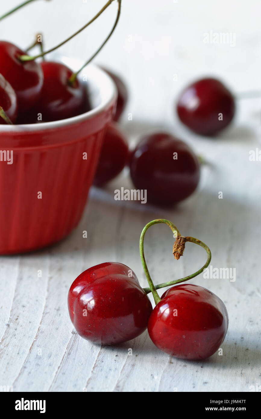 Rosso ciliegia frutto Foto Stock