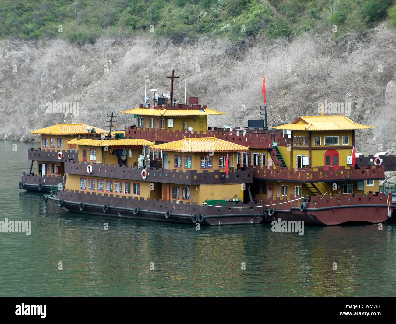 Houseboat, barche a remi, barca a vela, barca a vela, barca per imbarcazioni, Cina Foto Stock