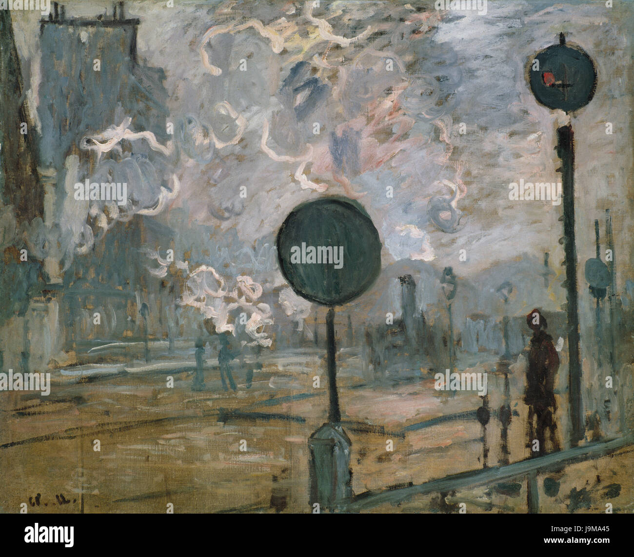 Claude Monet 1877 La Gare St. Lazare a l expterieur le segnale Foto Stock