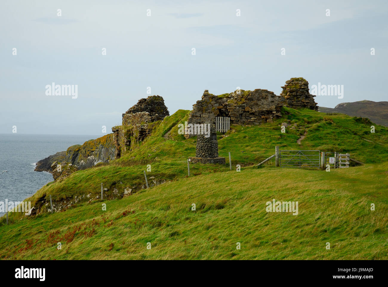 La rovina, Scozia, Cliff, acqua salata, mare oceano, acqua, isola, isola, Chateau, Foto Stock