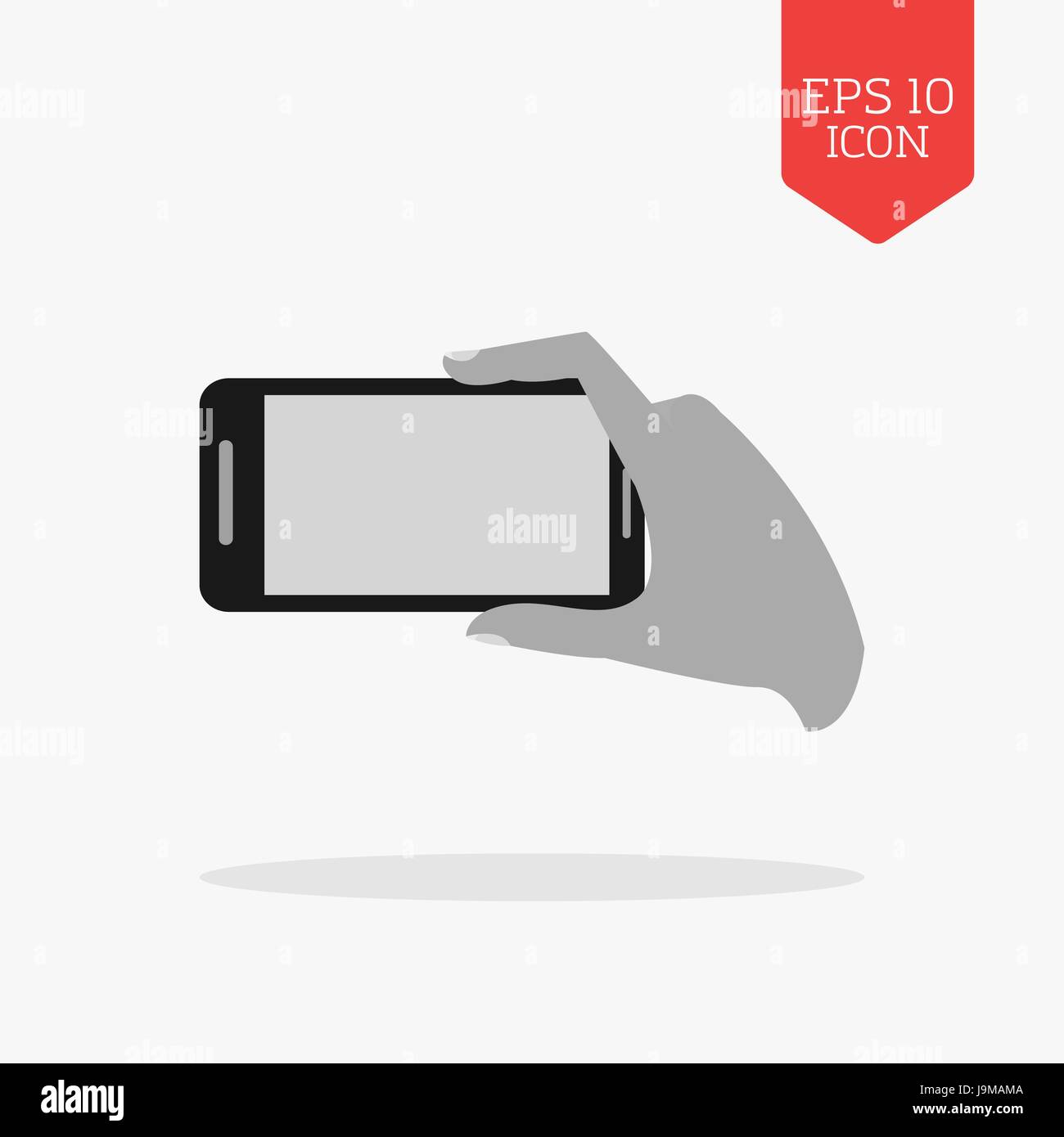 Mano azienda telefono per rendere l'icona Foto. Design piatto di colore grigio simbolo. Interfaccia utente moderna navigazione web, segno. Elemento di illustrazione Illustrazione Vettoriale