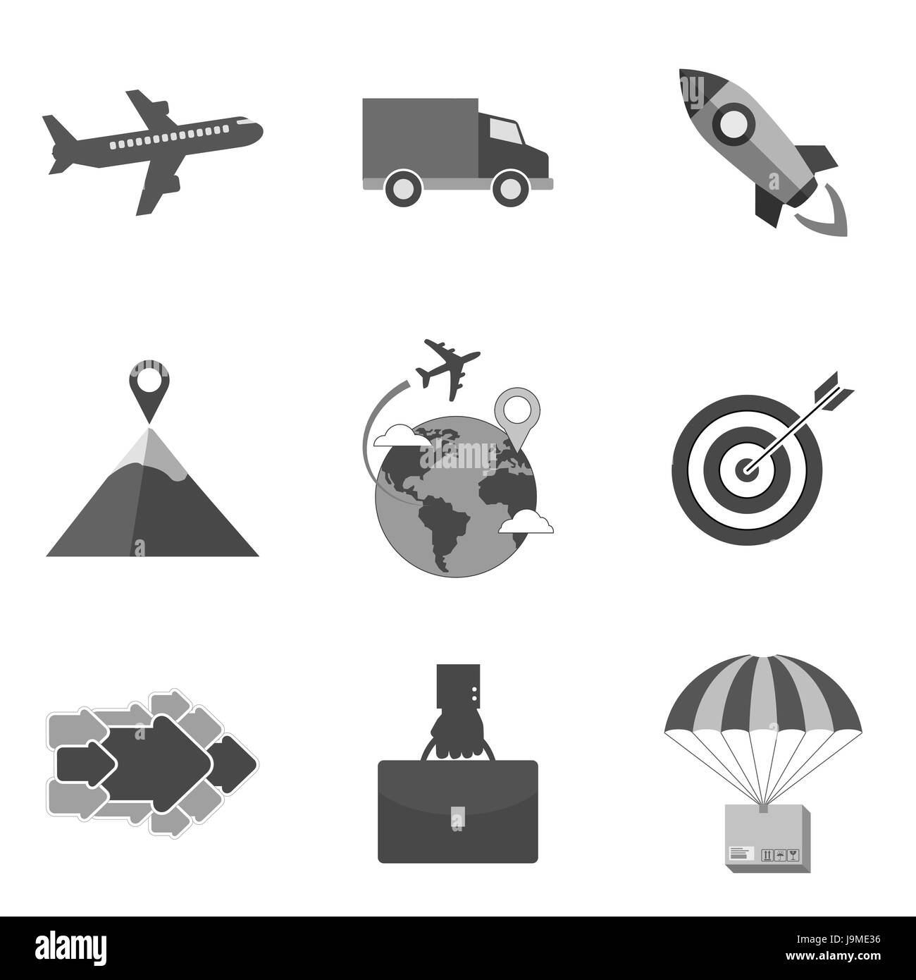 Set di icone di business e i simboli in un elegante stile piatto isolato su sfondo bianco. Illustrazione Vettoriale di elementi per il vostro web site design, logo, app, Illustrazione Vettoriale