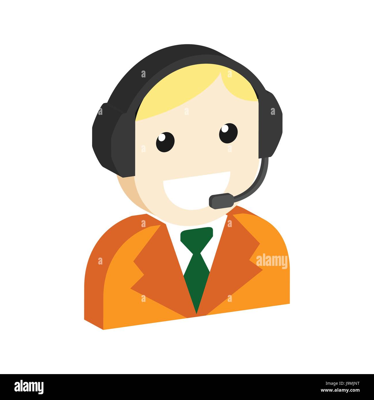 Operatore avatar, assistenza clienti Symbol. Piatto Icona isometrica o ...