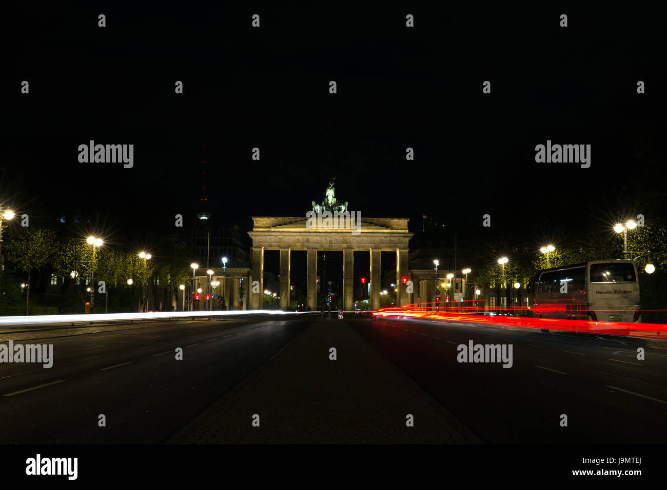 Brandenburger Tor - Lighttrails Foto Stock