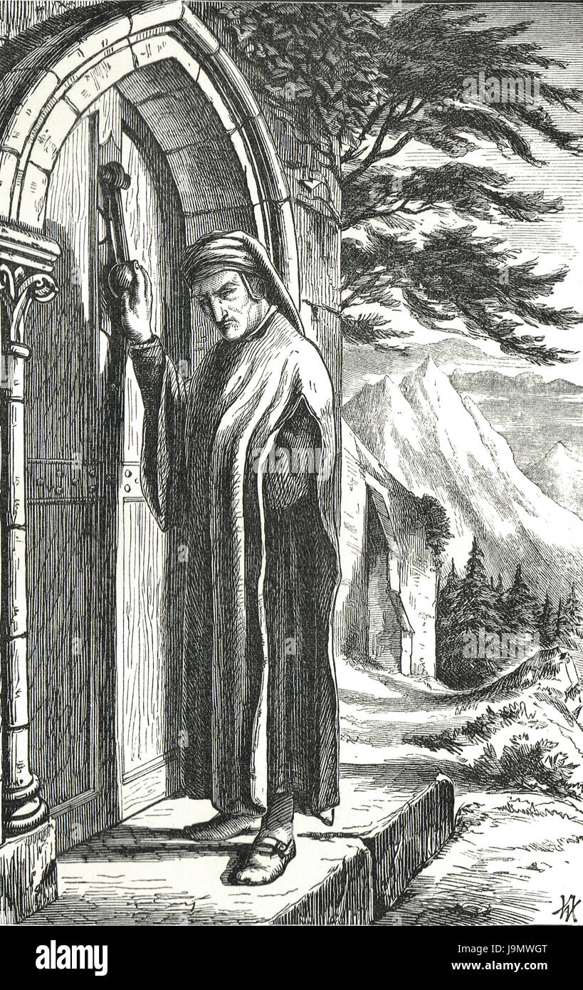 Dante che cercano rifugio Monastero di Santa Croce del Corvo nel 1306