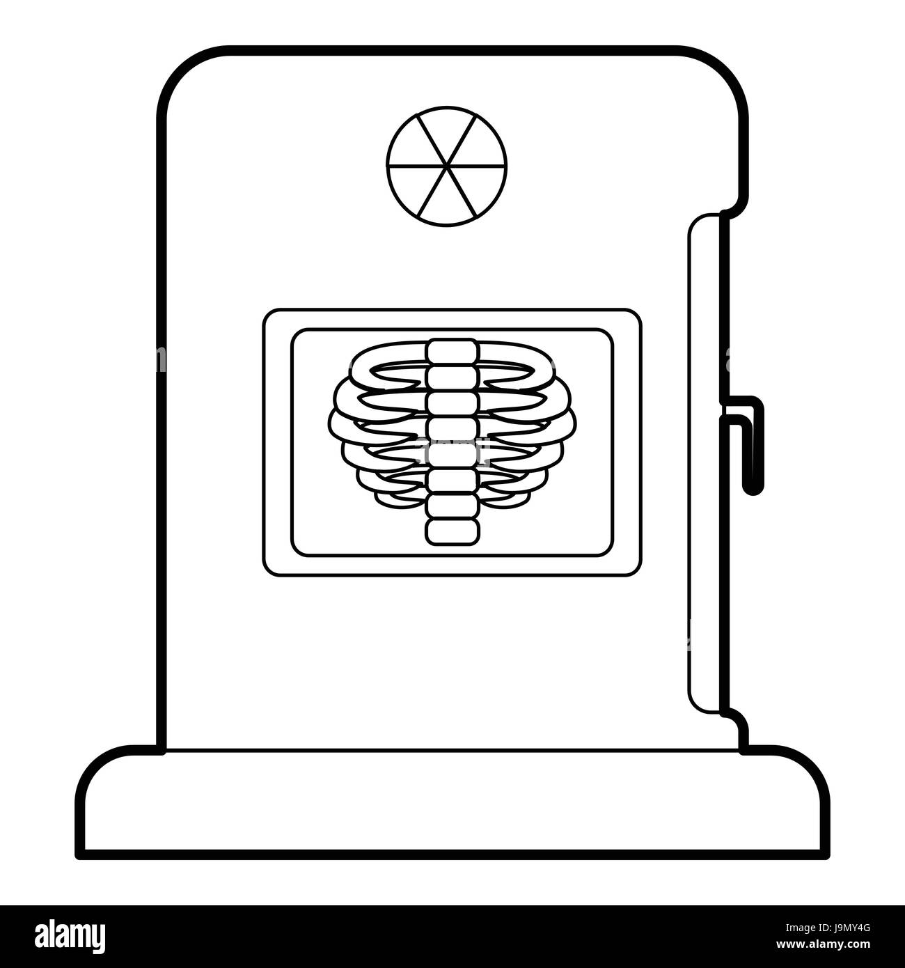 Apparecchi a raggi X, l'icona di stile di contorno Illustrazione Vettoriale