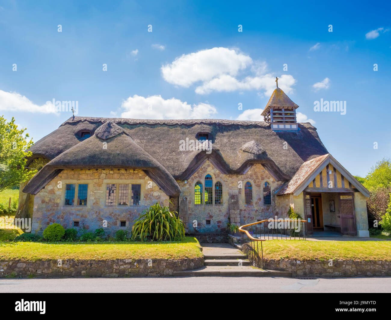 Un cottage Inglese chiesa nella campagna sull'Isola di Wight in Inghilterra REGNO UNITO Foto Stock