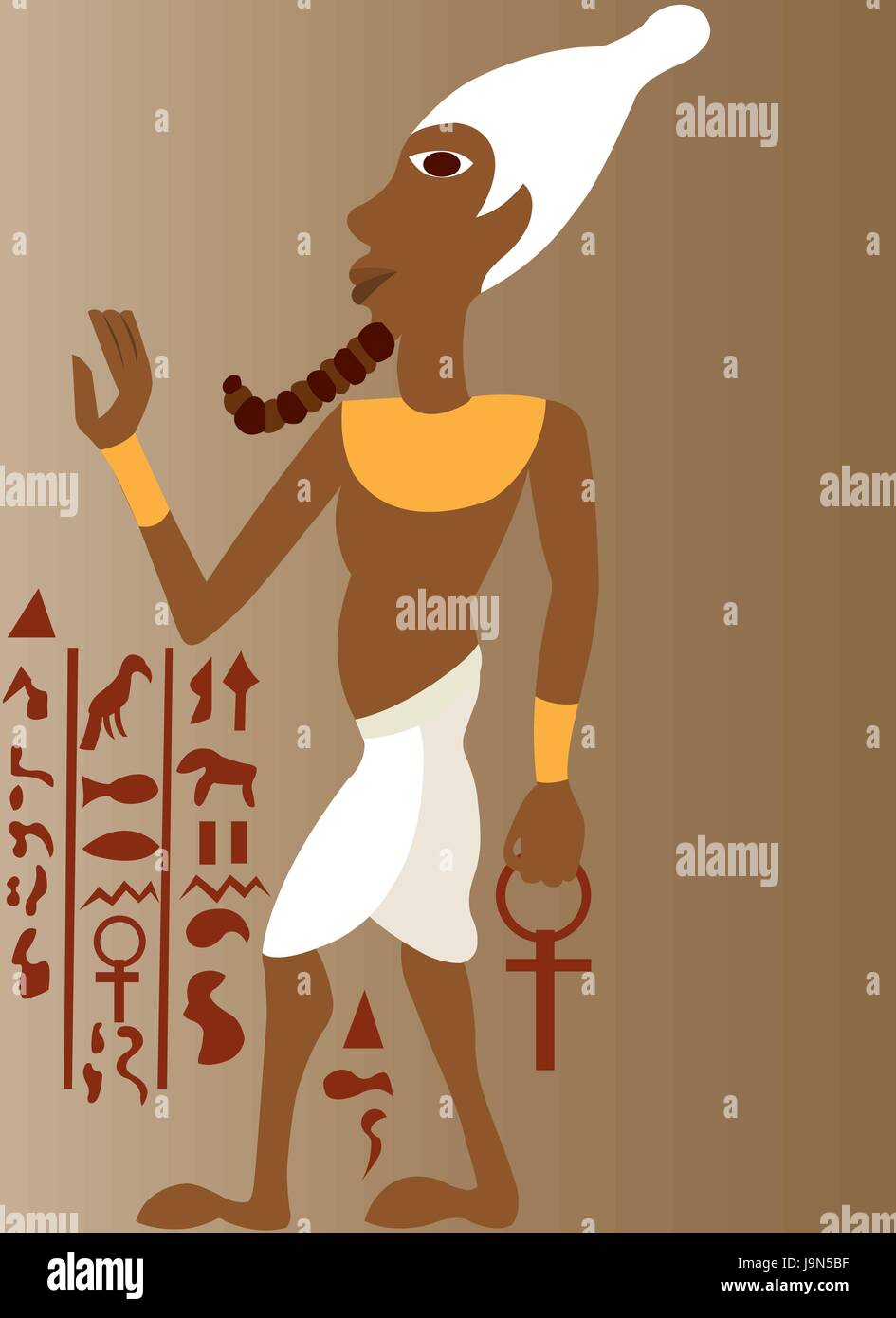 Una vista completa di arte egiziana e letteratura Illustrazione Vettoriale