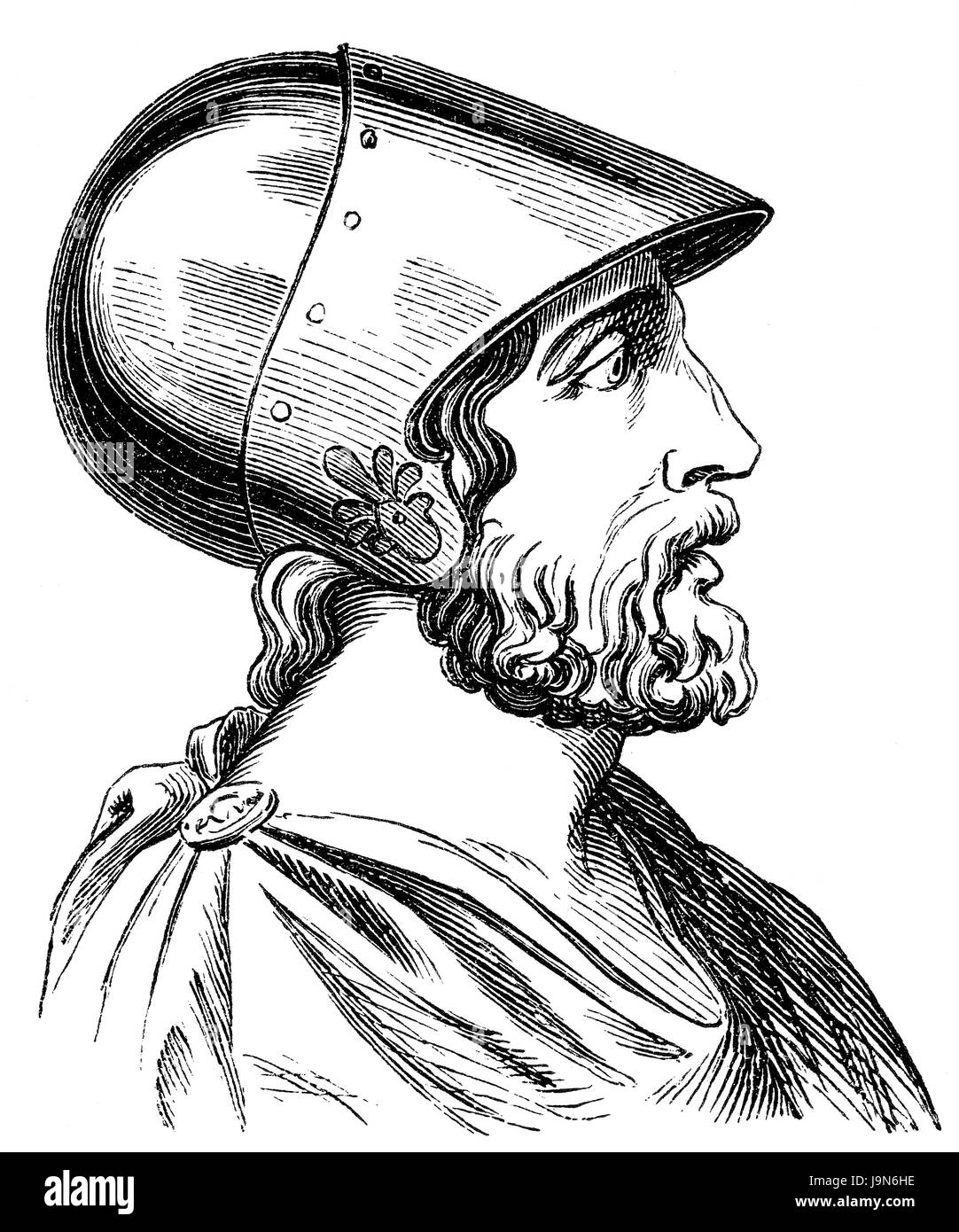 Epaminondas o Epameinondas, un Theban generale e statista del IV secolo A.C. Foto Stock