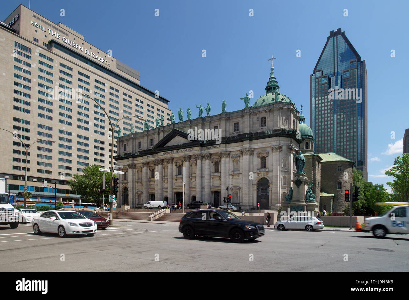 Maria, Regina del mondo cattedrale nel centro cittadino di Montreal, Quebec, Canada Foto Stock