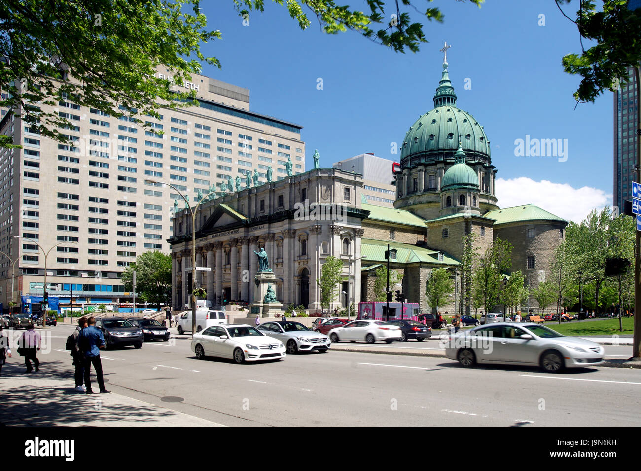 Maria, Regina del mondo cattedrale nel centro cittadino di Montreal, Quebec, Canada Foto Stock