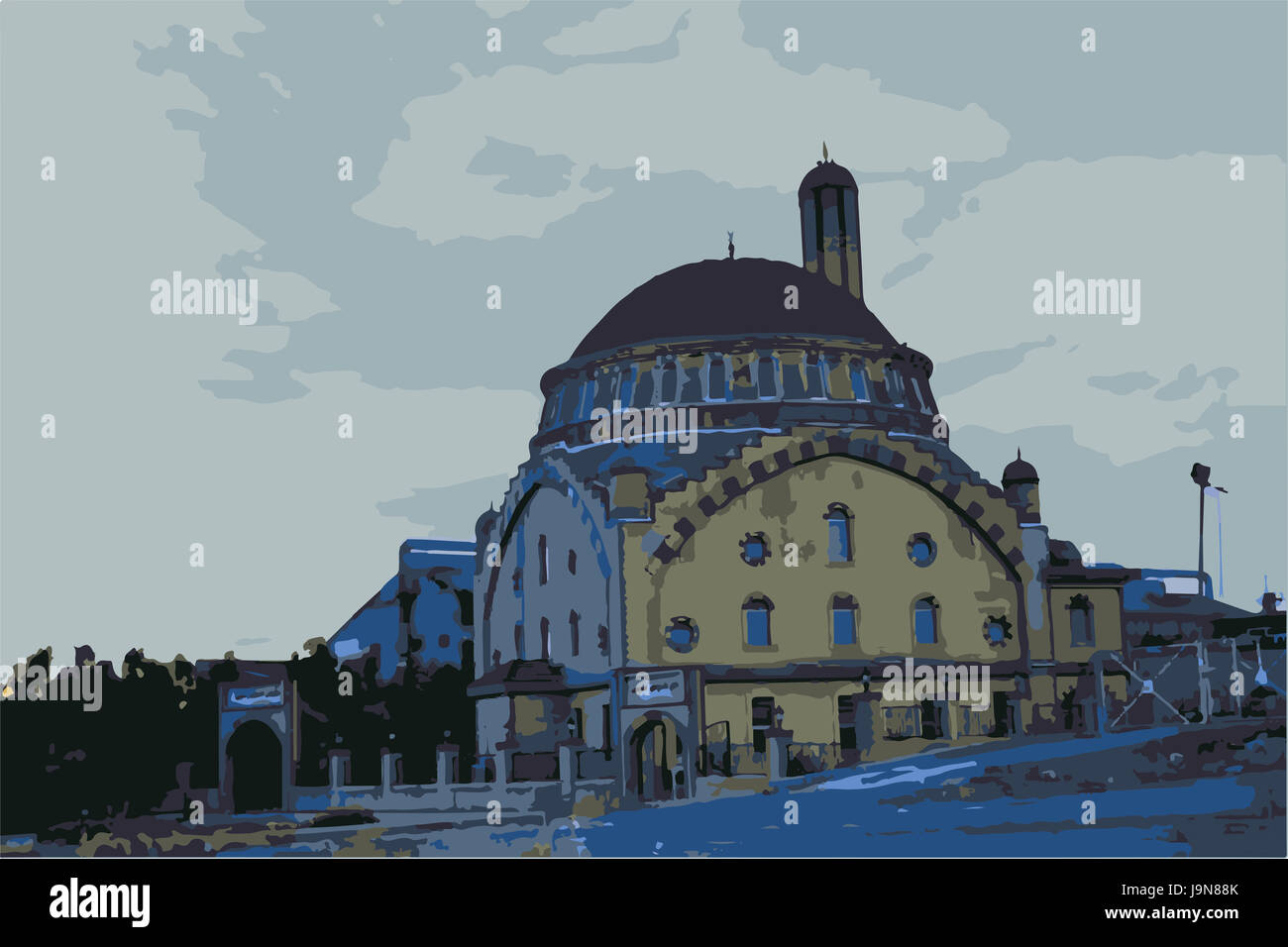 Una Moschea Islamica al di fuori di stile illustrazione nel medio oriente la Turchia e l Iraq Erbil vettore Foto Stock