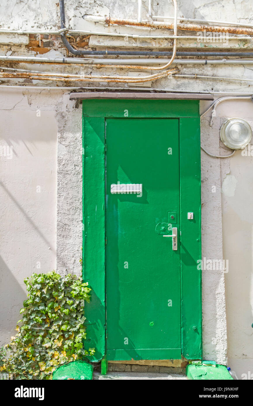 Verde, porta, anticamente, Parigi, Francia, annullato, dyer, staint, pigmento, Foto Stock