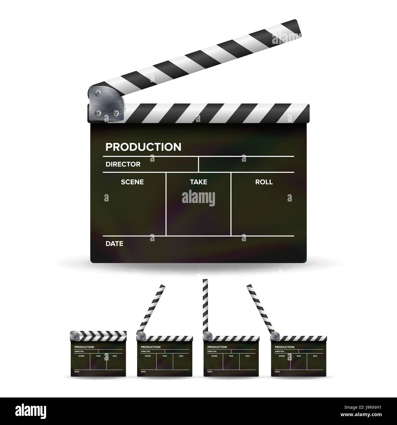 Battaglio Board vettore. Cinema nero battaglio isolato su uno sfondo bianco Illustrazione Vettoriale