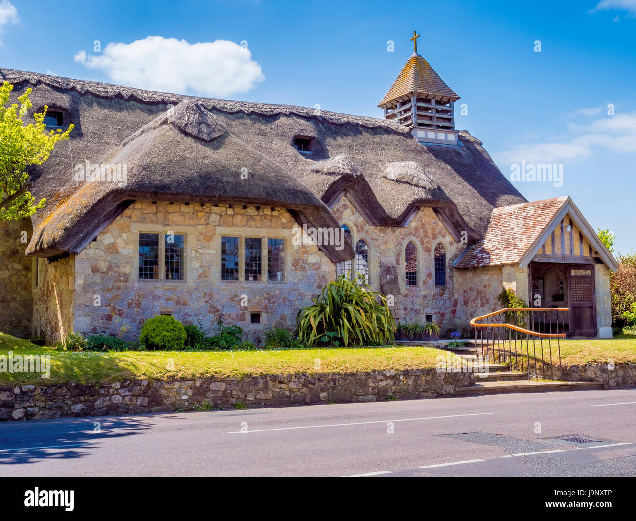 Un cottage Inglese chiesa nella campagna sull'Isola di Wight in Inghilterra REGNO UNITO Foto Stock