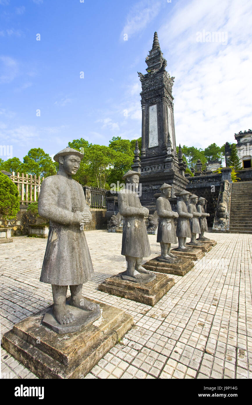 Il Vietnam,Chau Chu,Khai cosa mausoleo Ung Long,statue, Foto Stock