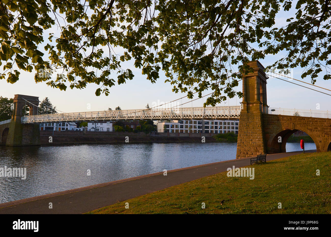 Wilford ponte di sospensione, Nottingham, Nottinghamshire, East Midlands, Inghilterra Foto Stock