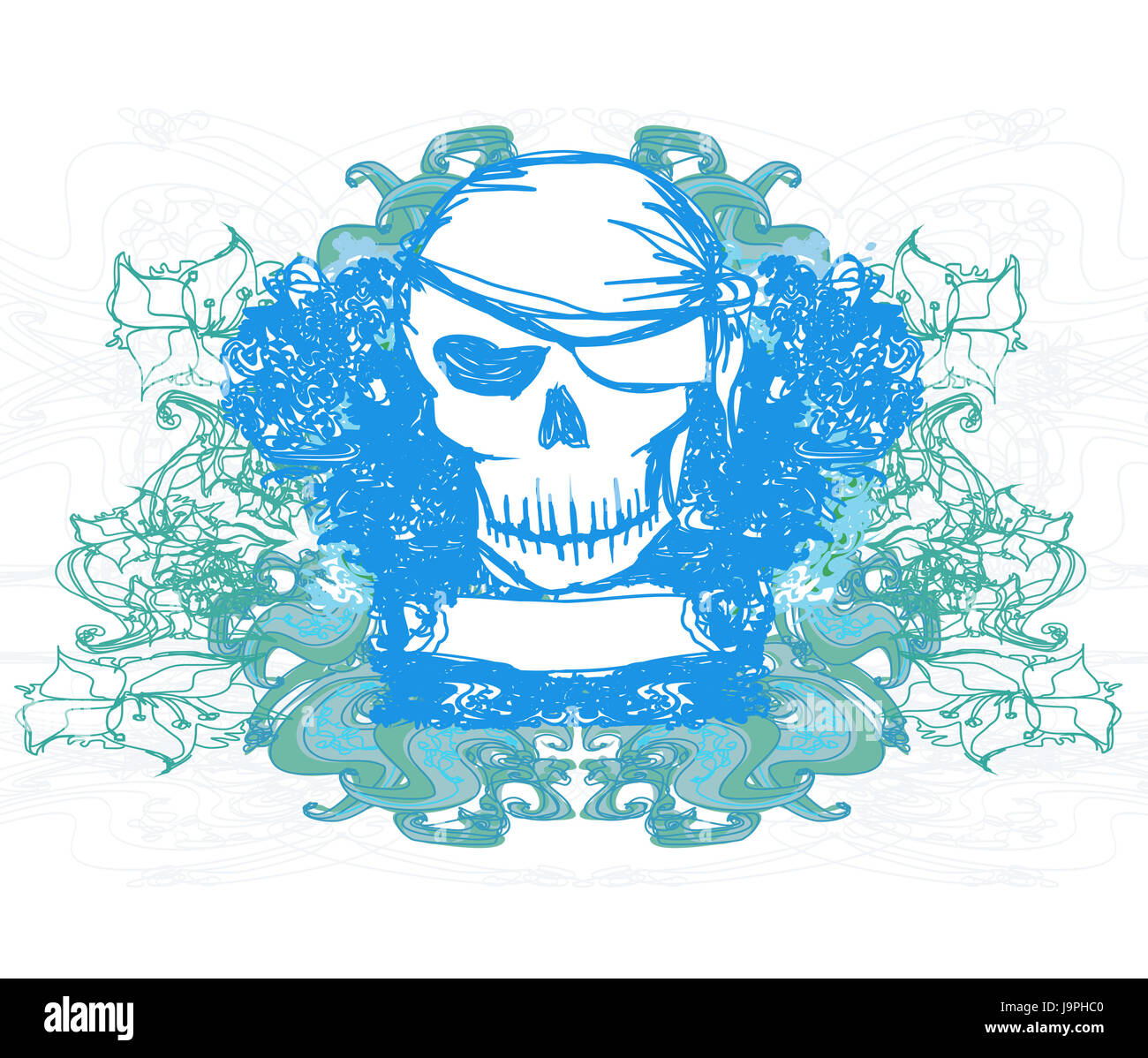 Pericolo di morte, cranio, halloween, card, avvertimento, pirata, design, pericolo, arte, Foto Stock