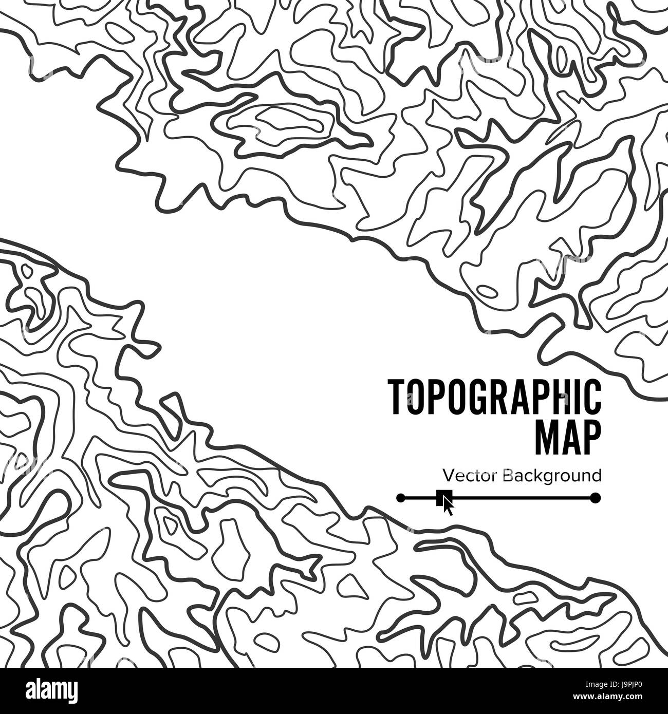 Contorno mappe topografiche vettore. Geografia sfondo ondulate. Cartografia concetto grafico. Illustrazione Vettoriale