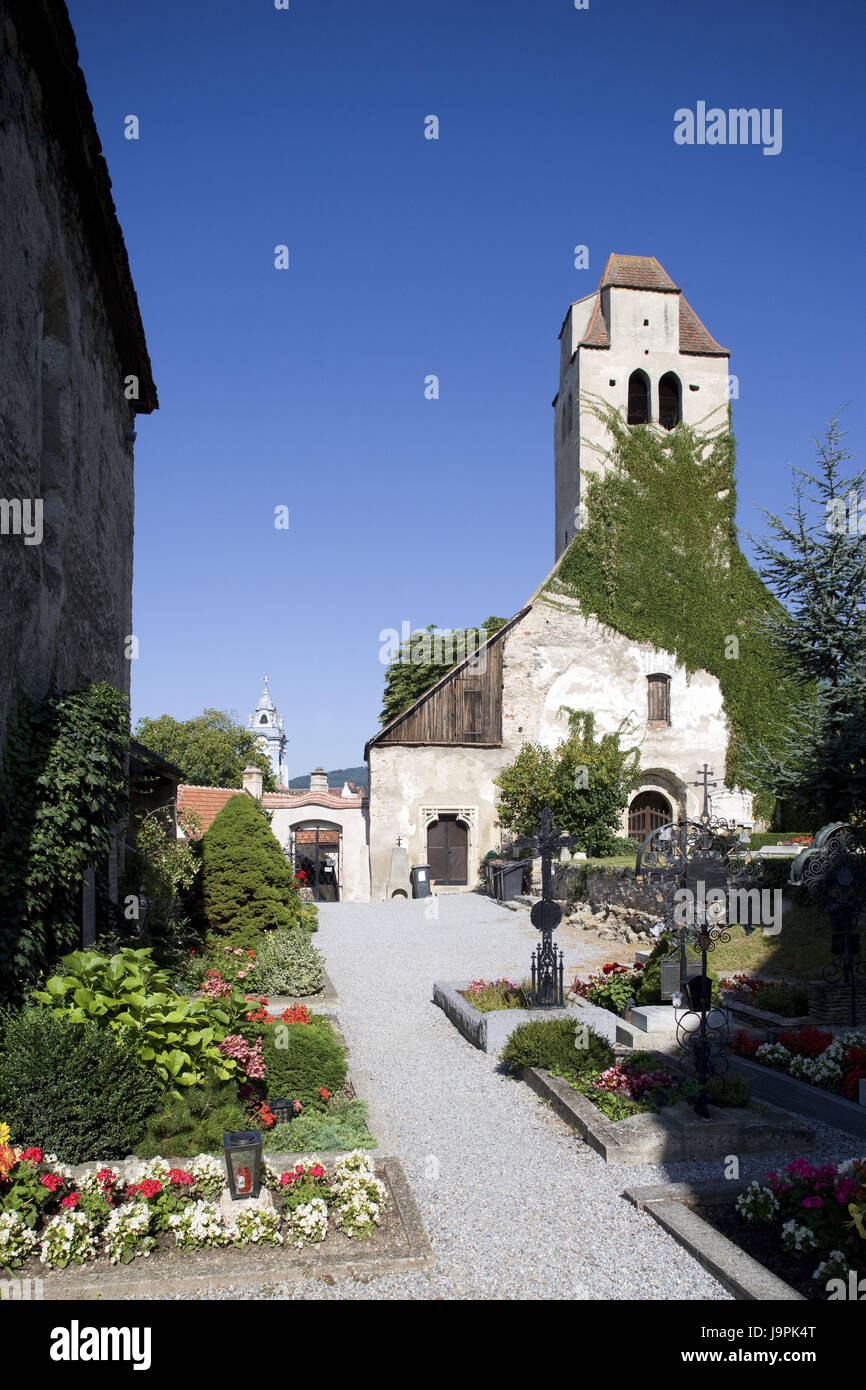 Austria,l'Austria inferiore,Wachau,Dürnstein,chiesa,cimitero, Foto Stock