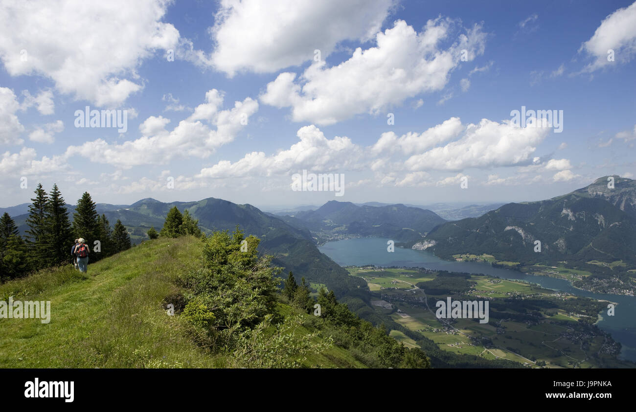 Austria,sale proprietà camera,Wolfgang's lake,Bleckwand,wanderer, Foto Stock