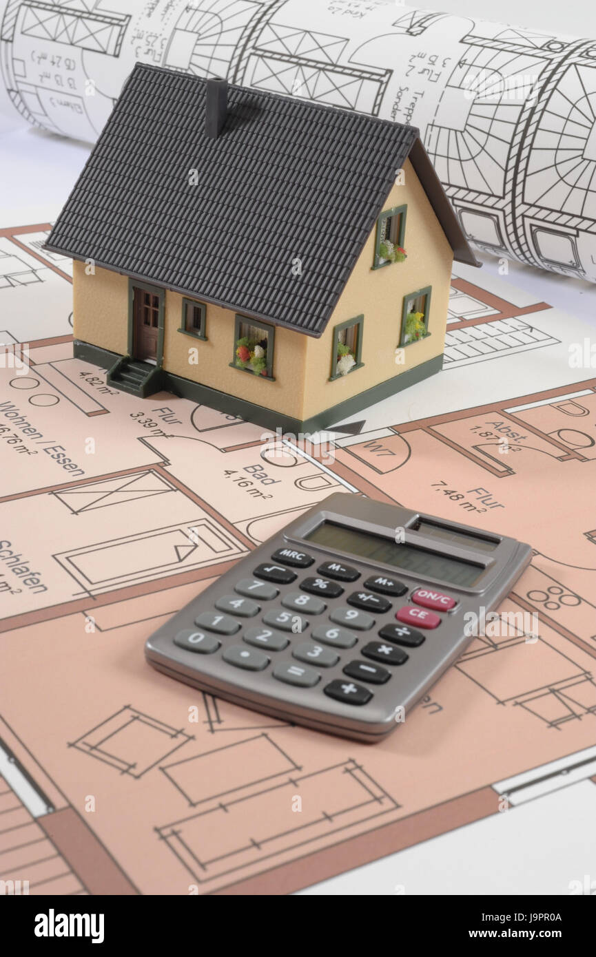 Architetto del piano modello,Casa,calcolatore elettronico,icona,costruzione di una casa,architettura, Foto Stock