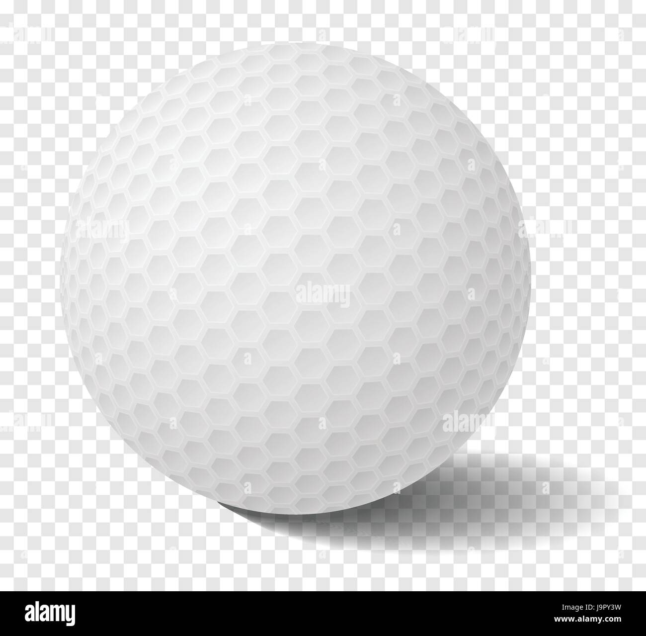 Isolato realistica pallina da golf sulla trasparenza grid - illustrazione vettoriale Illustrazione Vettoriale
