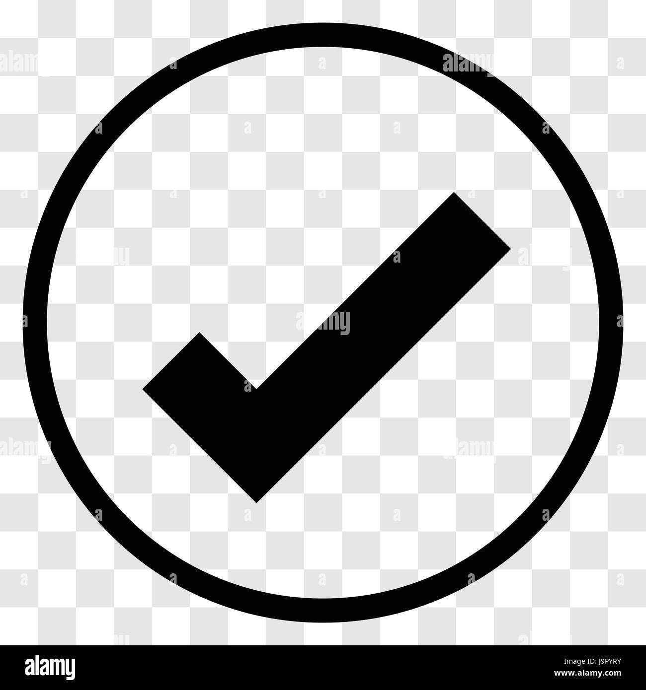 Segno di spunta icona arrotondato - vettore design iconico Illustrazione Vettoriale