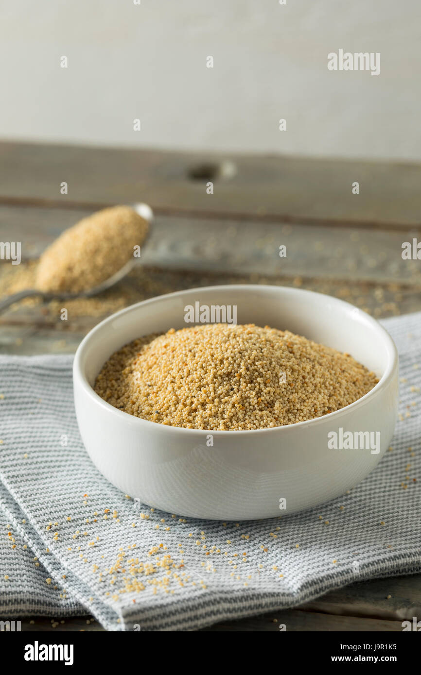Greggio bianco organico di semi di papavero in una ciotola Foto Stock