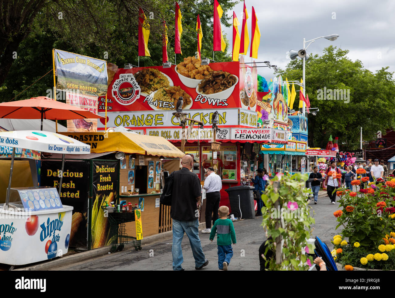 Snack stand ad una fiera della contea. Foto Stock