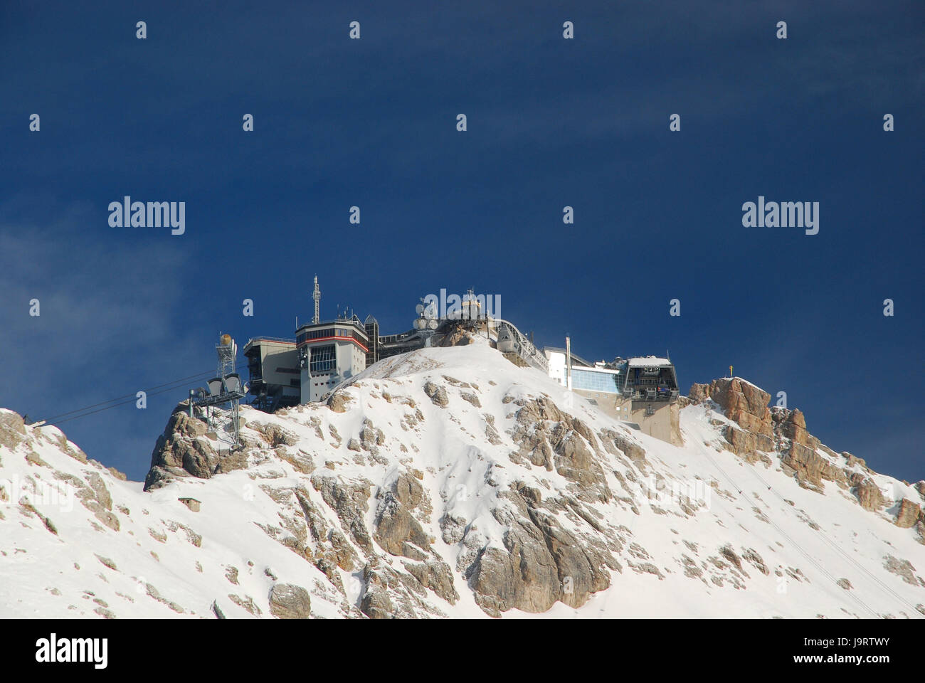 La germania,la Baviera,Zugspitze,Zugspitze vertici,stazioni della funivia,trasmettitori,l'inverno, Foto Stock