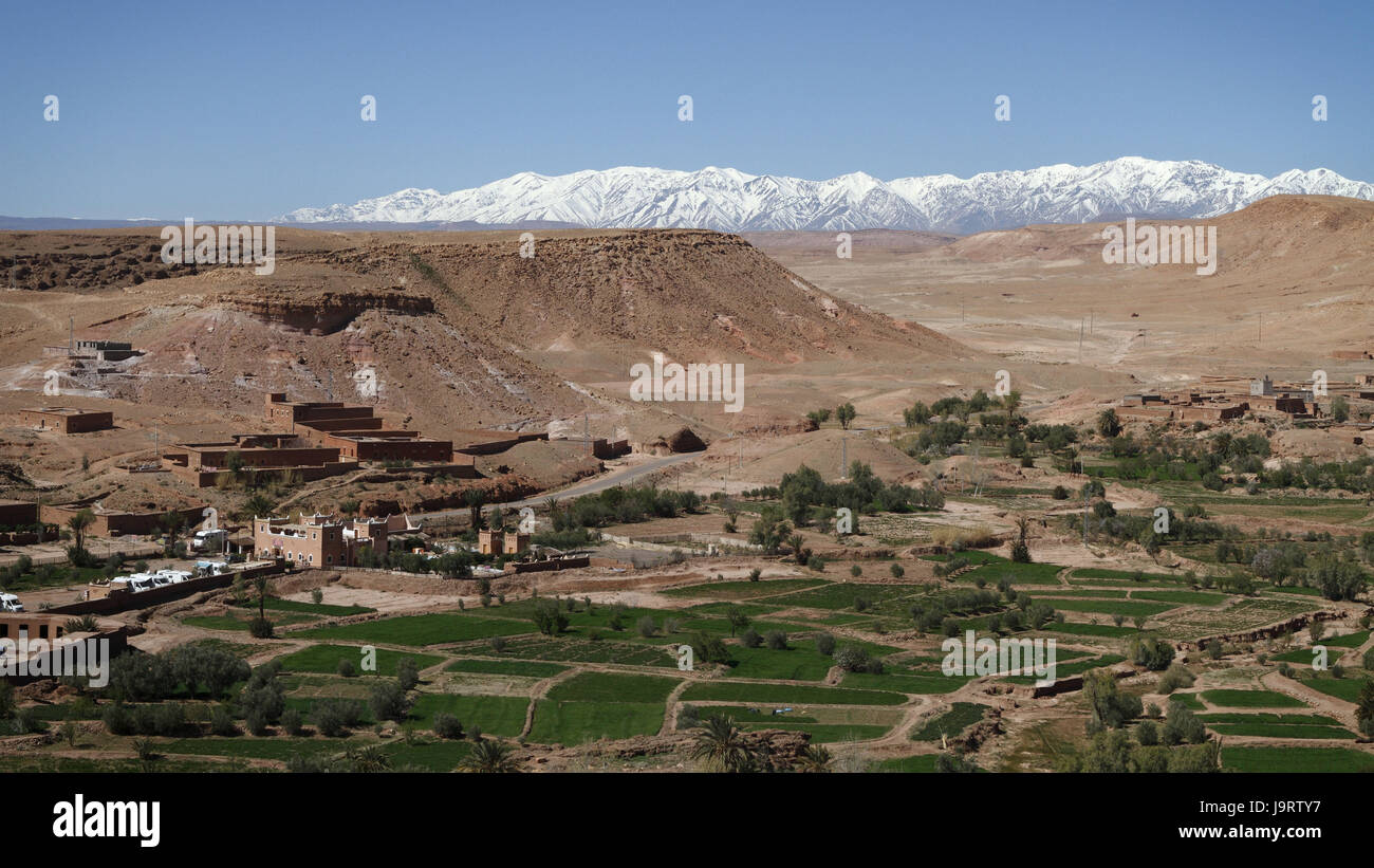 La vista delle montagne Ait Benhaddou,Marocco, Foto Stock