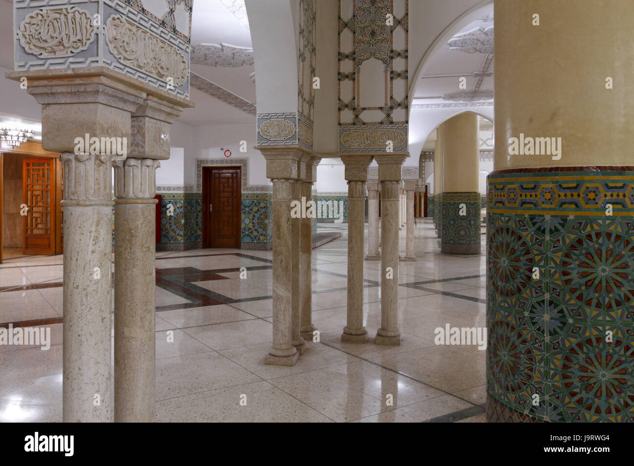La stanza del bagno moschea re Hassan II,Casablanca, Marocco, Foto Stock
