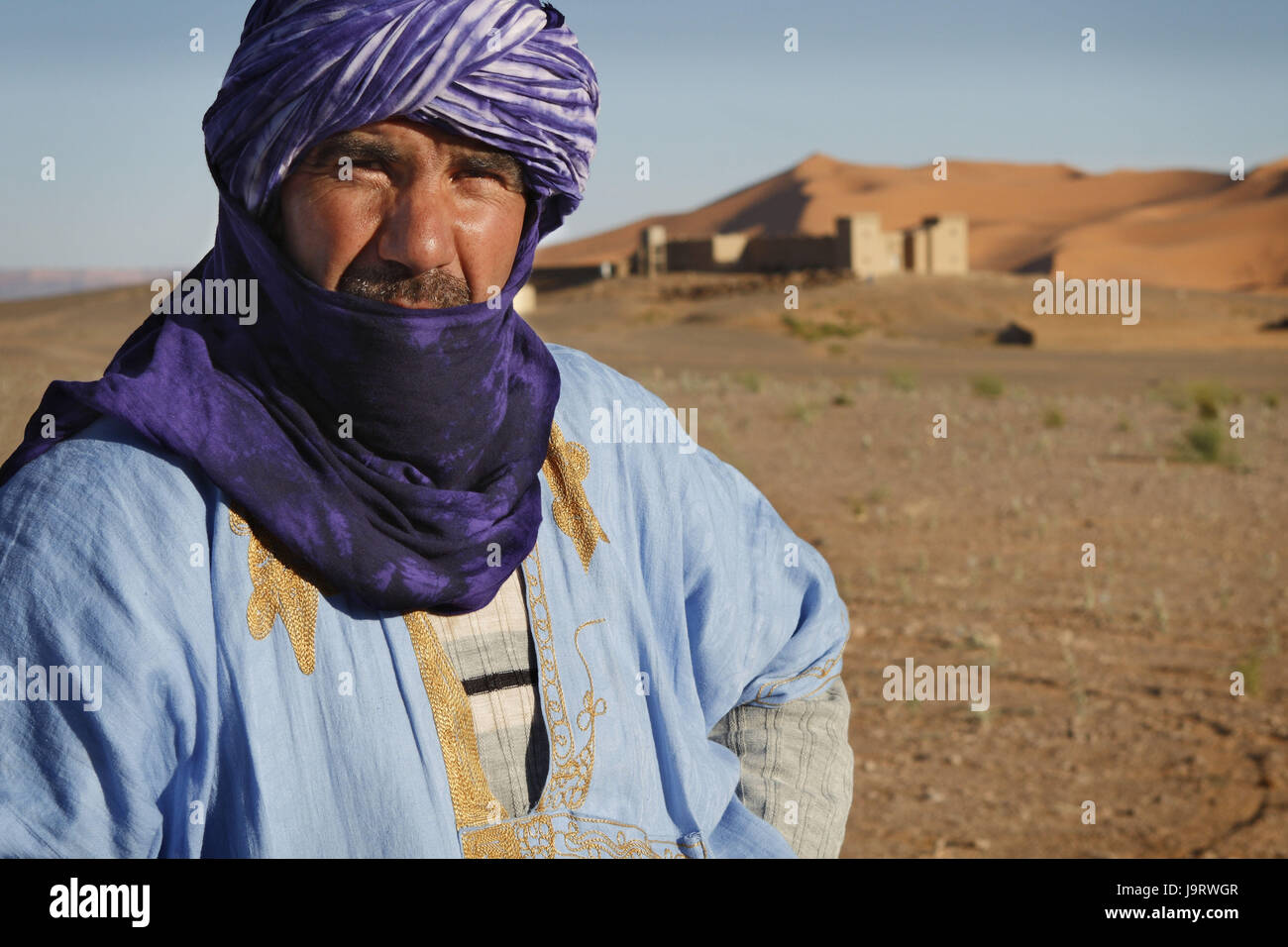 Ritratto di un marocchino in Erg Chebbi,Marocco, Foto Stock