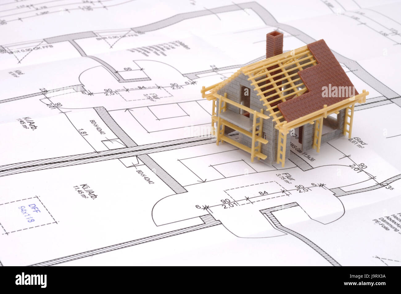 Icona,costruzione di una casa,pianificazione,dell'architetto,piani modello di casa,dettaglio,costruzione,real estate,dell'architetto,piano piano dell'architettura,design edilizia,layout,uomini al lavoro,ponteggio,impalcatura,capriata,opere di costruzione,guscio,edificio di nuova costruzione,casa unifamiliare,Casa,Casa,costruire,design edilizia,Casa,appartamento,costruzione casa,concezione, Foto Stock