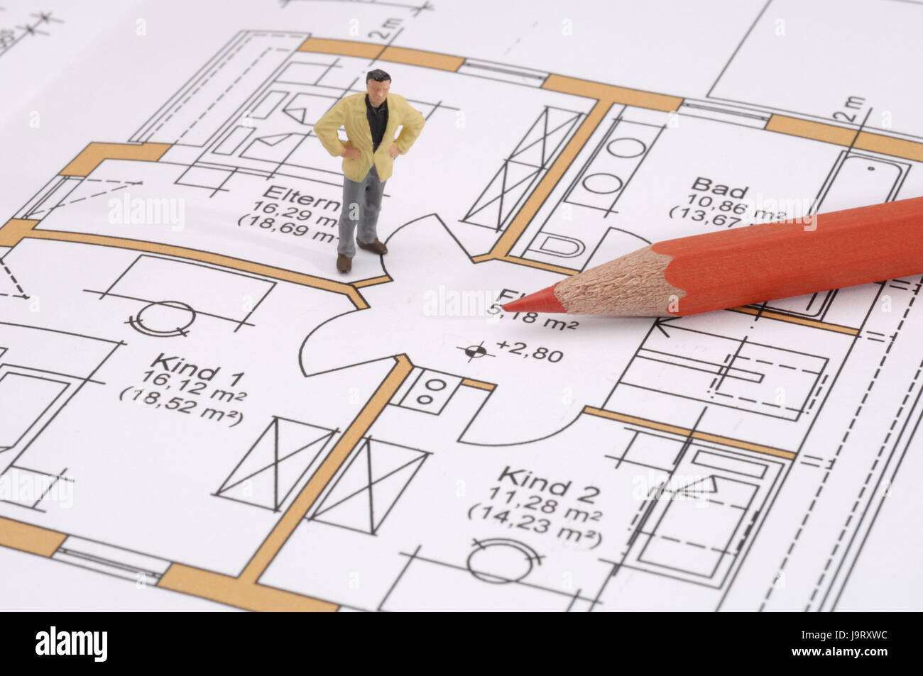 Icona,costruzione di una casa,pianificazione,dell'architetto piano,pen,personaggio,dettaglio,blur,costruzione,real estate,developer sviluppatore,Modello,personaggio,game character,penna rossa,matita colorata,accorciamento,salvataggio,salvare,salvataggio,pen,l'architettura,piano di progettazione edilizia,layout,uomini al lavoro,edificio di nuova costruzione,casa unifamiliare,Casa,Casa,costruire,appartamento,costruzione casa,concezione, Foto Stock