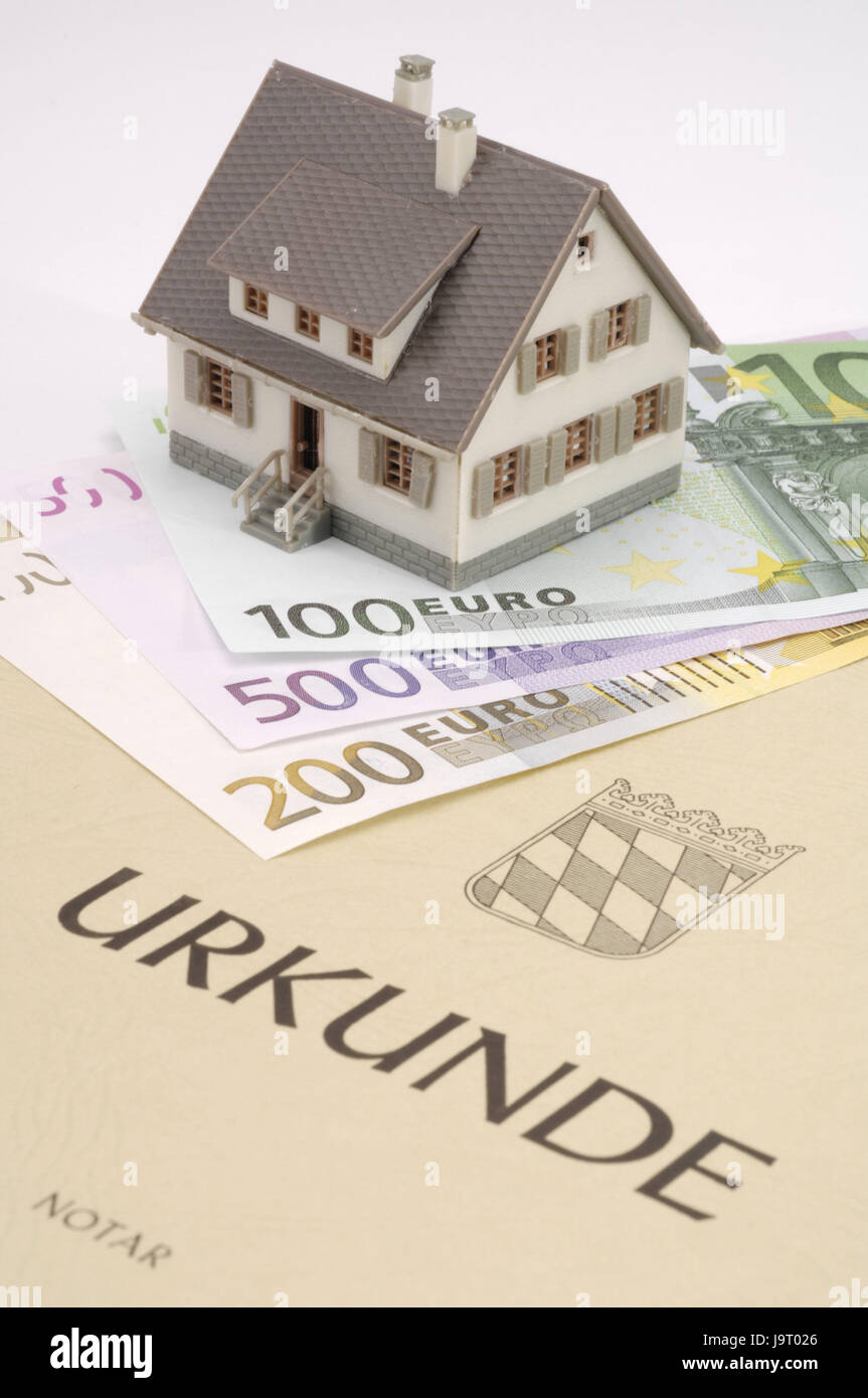 Icona,costruzione di una casa,pianificazione,modello di casa,documento,soldi,euronotes,costruzione,dell'bavarese stemma,stemma,real estate,euro,spese,banconote,casa unifamiliare,Casa,Casa,contratto di vendita,catasto,conclusione del contratto,autenticazione,notarially,notaio,costruire,costruzione di una casa,design edilizia,appartamento,costruzione casa,concezione,l'edilizia residenziale supporto,l'edilizia residenziale premium,supporto,finanziariamente, Foto Stock