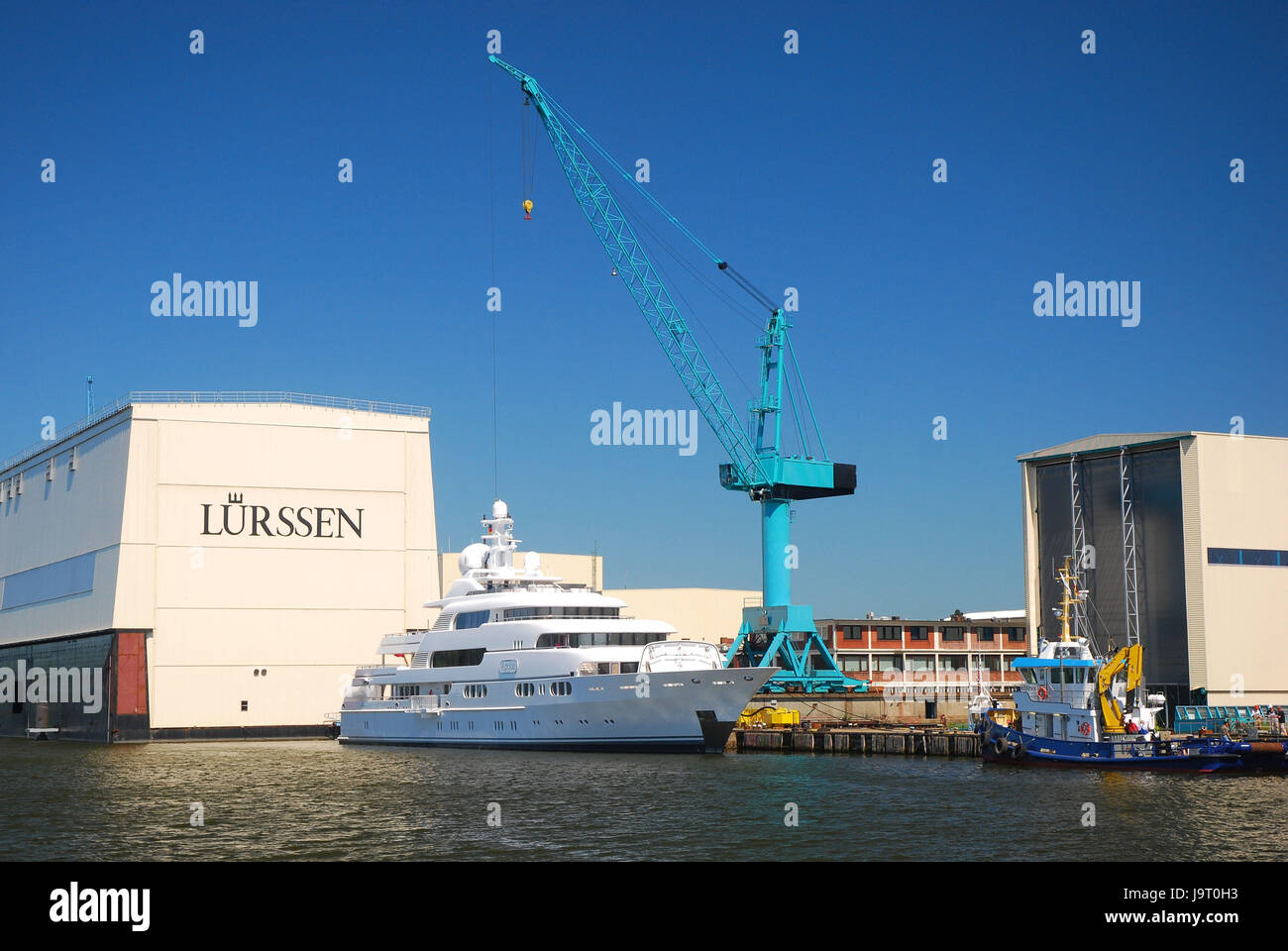 La germania,SCHLESWIG-HOLSTEIN,il canale di Kiel,Lürssen,yacht cantiere, Foto Stock