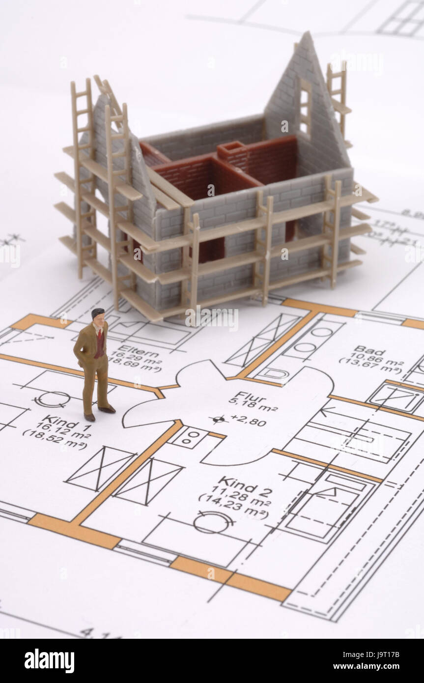 Icona,costruzione di una casa,pianificazione,dell'architetto,piani modello di casa,personaggio,dettaglio,costruzione,real estate,dell'architetto,piano piano dell'architettura,design edilizia,layout,uomini al lavoro,ponteggio,impalcatura,opere di costruzione,guscio,edificio di nuova costruzione,casa unifamiliare,Casa,Casa,costruire,design edilizia,Casa,appartamento,costruzione casa,concezione,game character, Foto Stock