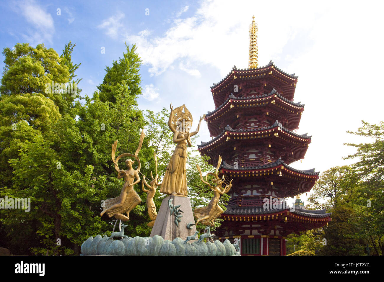 Giappone,Kawasaki Daishi,santuario,pagoda,statua, Foto Stock