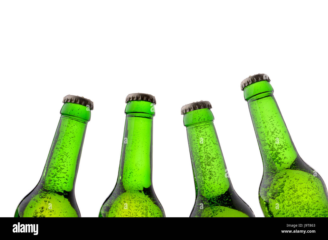 Bere acqua potabile, bavaglini, ristoro, birra, bottiglia, rinfrescanti, fresche, verde Foto Stock