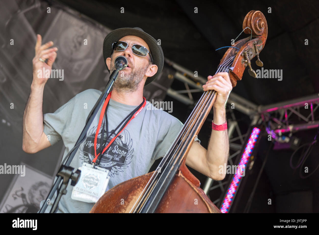 Cambridge, Regno Unito. Il 3 giugno, 2017. Festaioli divertirsi al sole nel fragola annuale Fiera che si tiene in piena estate comune. Addebitato come un musical e visual extravanganza per tutta la famiglia è una libera la musica e le arti evento gestito da volontari. Credito: Julian Eales/Alamy Live News Foto Stock