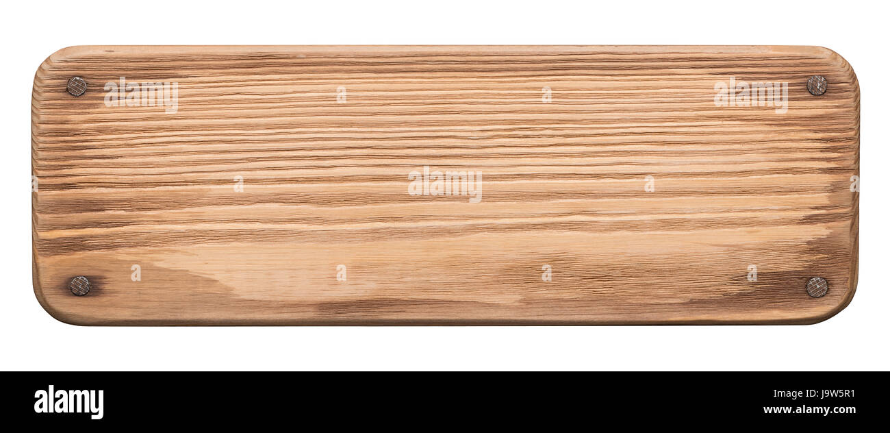 Rustico di legno con chiodi. Vecchia doga con angoli arrotondati. Foto Stock