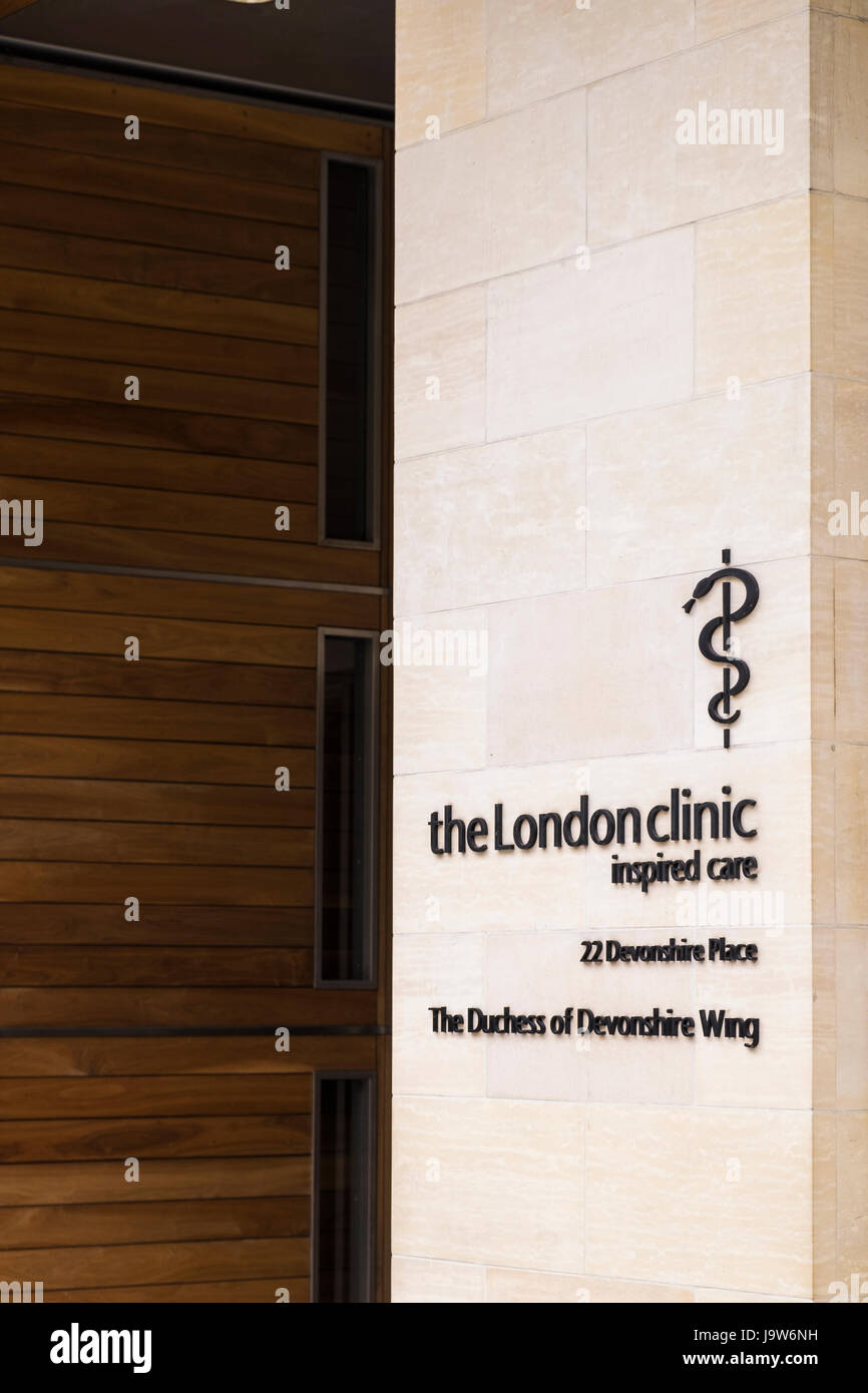 La Duchessa di Devonshire ala della clinica londinese, Devonshire Place, London, England, Regno Unito Foto Stock